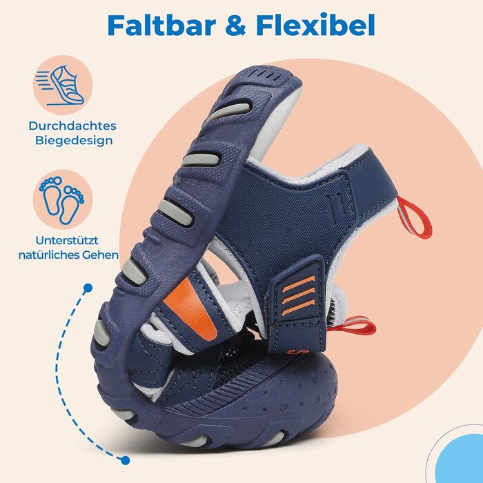 Сандалі дитячі SAGUARO закриті трекінгові для хлопчиків, літні, для активного відпочинку, розмір 32 EU (Сині)