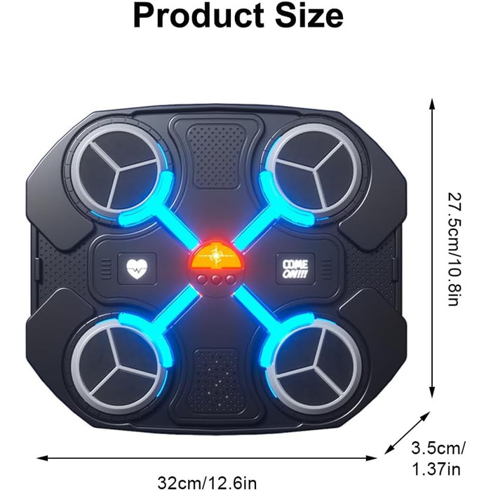 Музична бокс-машина з LED, Bluetooth, рукавичками, настінна, інтелектуальна електронна система для тренувань вдома, 3 режими швидкості