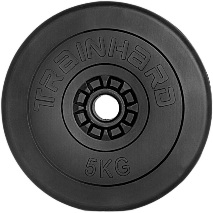 Комплект дисків для штанги TrainHard 20-30 кг, пластикові з цементом, отвір 30/31 мм, 2×2,5 кг та 4×5 кг (25 кг)