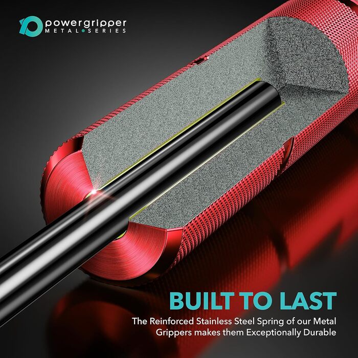 Тренажер для кисті RPM Power PowerGripper металевий, 200 фунтів, для зміцнення кистей, зап'ясть і передпліччя, червоний