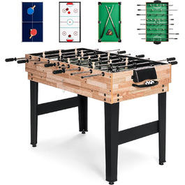 Дитячий ігровий стіл 4 в 1: кікер, більярд, теніс, хокей на повітрі. Комплект з аксесуарами. Чудовий подарунок для дітей (122 см)