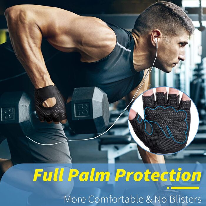 Фитнес рукавички MELLIEX: спортивні рукавички для тренувань, важкої атлетики, велоспорту, залу та кросфіту. Чорний, розмір M