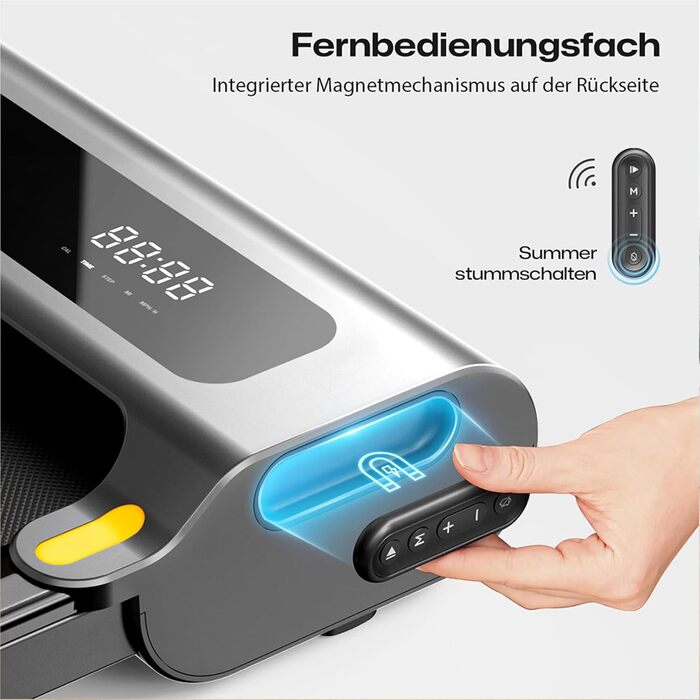 UREVO Smart Walking Pad - компактний тихий біговий тренажер з амортизацією, додаток для фітнесу, для дому/офісу, 2.5 PS (Чорний)