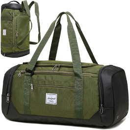 Дорожня сумка-рюкзак Laripwit 40L, армійсько-зелена, з відділенням для взуття і вологих речей, середня спортивна сумка для подорожей, унісекс