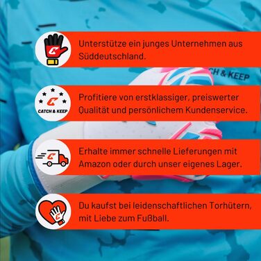Професійні воротарські рукавички CATCH&KEEP для дорослих з максимальним зчепленням Octopus Grip, преміум для футболу