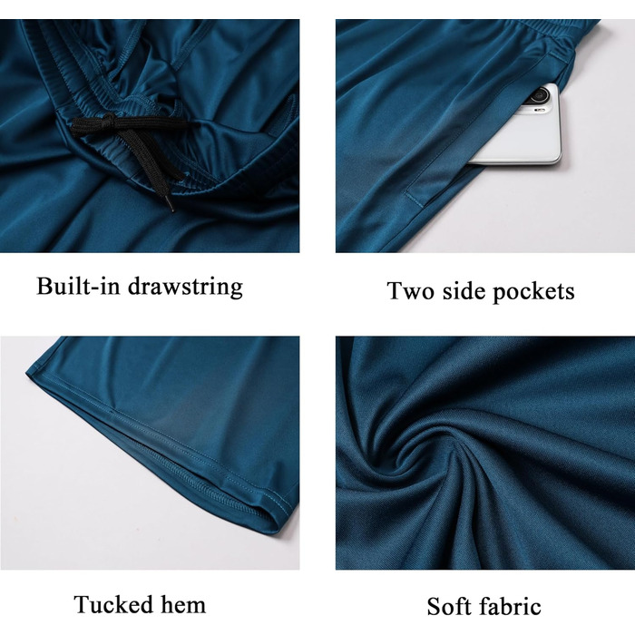 5 пар чоловічих спортивних шортів ZENGVEE з кишенями, швидковисихаючі, дихаючі, для бігу, тренувань, активного відпочинку (Outdoor), спортзалу. Кольори: чорний, сірий, темно-синій, зелений. Розмір M