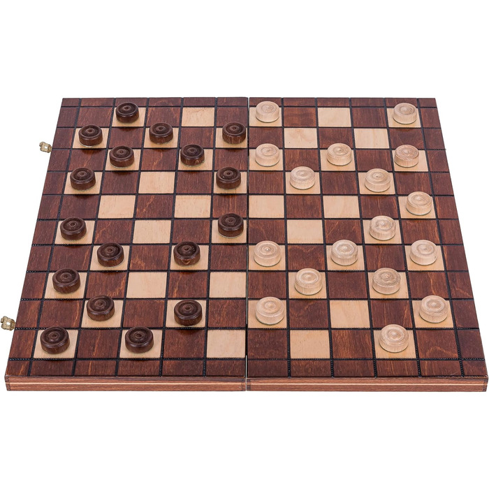 Шашки дерев'яні Square, 100 полів, дошка 40x40 см