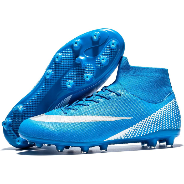 Чоловічі футбольні бутси Cleats Professional High Top, дихаючі тренувальні кросівки (45 EU, A Blau)