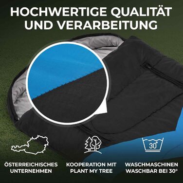 Спальний мішок HIMMELSZELT 4 сезони -5°C до +10°C, 220x85см, водонепроникний, DRYSHIELD, для кемпінгу, туризму, риболовлі, чорно-синій