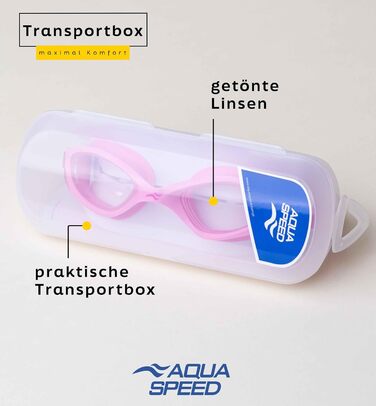 Плавальні окуляри Aqua Speed SERENITY 03 для дорослих, дзеркальні, антифог, UV-захист, силіконовий ремінець, рожеві + мікрофібра