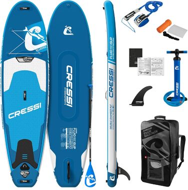 Надувна SUP дошка Cressi Isup комплект, 10'2'', синя, для дорослих, з повним набором аксесуарів, швидке надування, універсальна