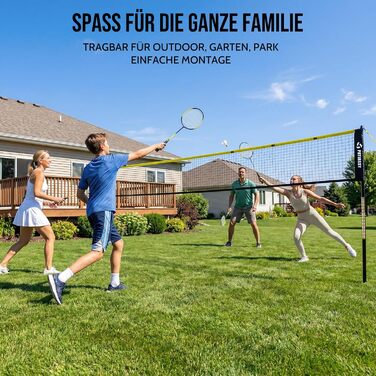 Мобільний волейбольний сет для бадмінтону, регульований, 4 ширини, з сумкою, для залу та вулиці