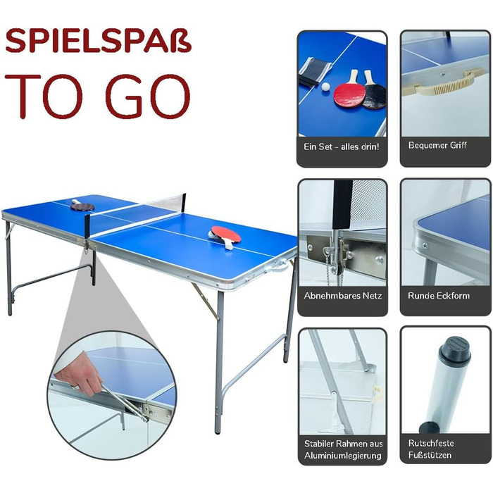 Стіл для пінг-понгу складний Fabula для дітей та підлітків, Indoor & Outdoor, розмір midi, 165x84x72 см, FASports з сіткою, ракетками, м'ячем