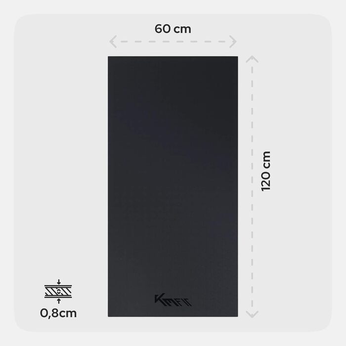 Захисний килимок для підлоги KM-Fit під тренажери та фітнес-обладнання, протиковзкий, шумопоглищаючий мат для йоги та пілатесу (120 x 60 x 0.8 см)