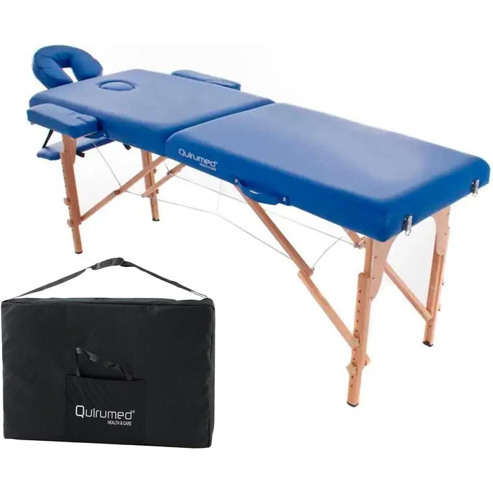 Складаний масажний стіл Quirumed Easy, блакитний, 194 x 70 см, для фізіотерапії та масажу, з регулюванням висоти, штучна шкіра