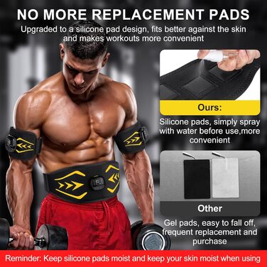 EMS тренажер для пресу Relassy: електричний, з 10 режимів та 30 інтенсивностей, USB, для живота, рук, ніг