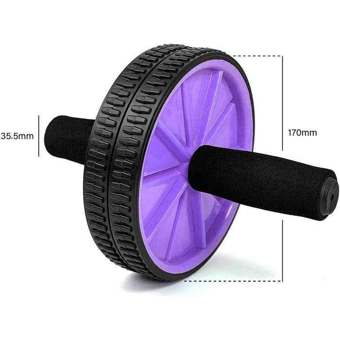 Колесо для пресу OcioDual з ручкою, тренажер для дому, AB Wheel (фіолетовий)