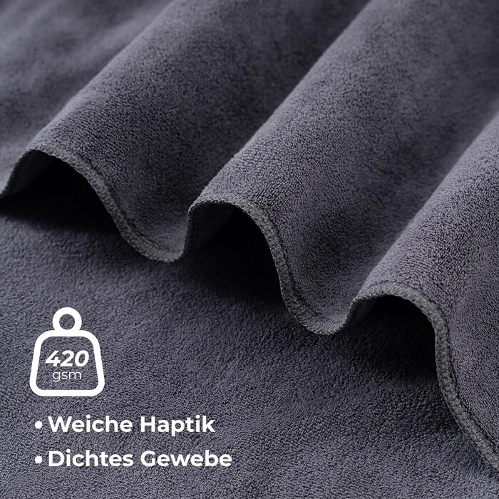 Рушник для фітнесу з мікрофібри 120x50 см - швидковисихаючий, з кишенею на блискавці, м'який спортивний рушник для спортзалу та тренажерного залу (120 x 50 см, сірий)