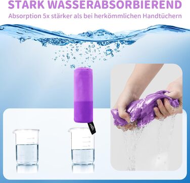 Набір рушників з мікрофібри 3 шт. (160x80 см великий + 2 шт. 80x40 см маленький), для подорожей, спорту, сауни, швидковисихаючі, фіолетові