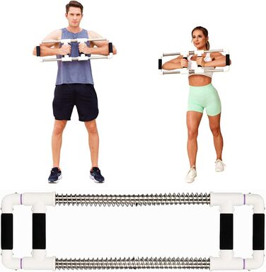 Тренажер для грудних м'язів GoFitness Push Down Bar 20 кг — домашній фітнес-тренажер для жінок, для зміцнення грудей, рук, плечей, спини та пресу, білий