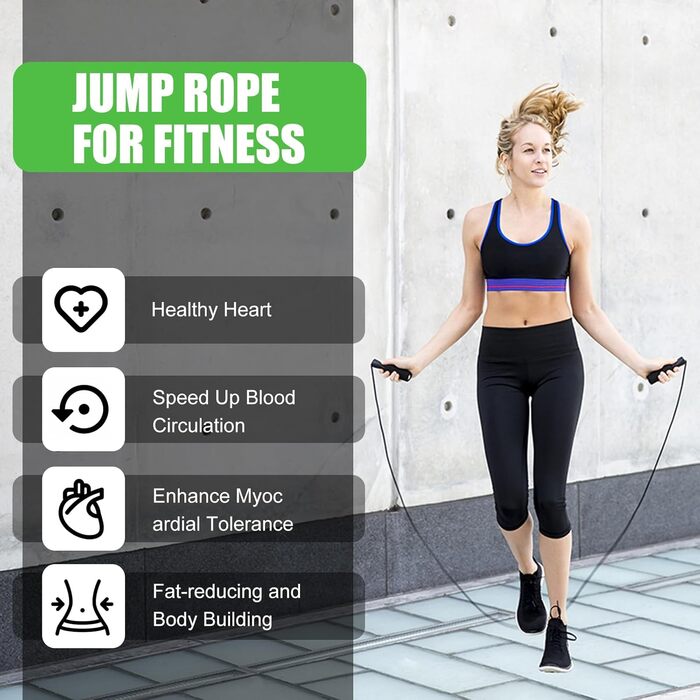 Скакалка з регулюванням, PVC, для фітнесу, дорослих. Канат для стрибків з великим м'ячем та тренажером для рук