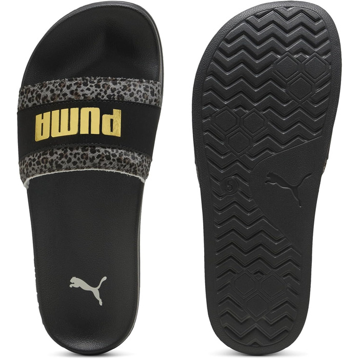 Жіночі шльопанці PUMA Leadcat 2.0 Animal Flair, 42 EU, Puma Black/Gold