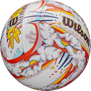 Волейбольний м'яч WILSON Graffiti, офіційний розмір, для вулиці, біло-оранжевий