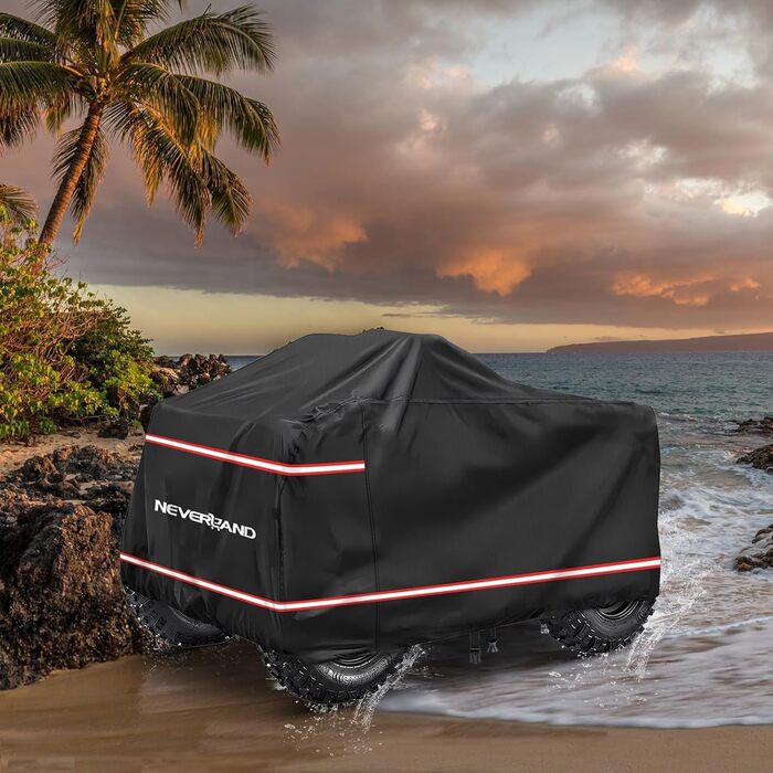 Покривало для квадроцикла NEVERLAND XXXL 256x110x120 см - захист від бруду, сонця, дощу та зимових умов. Оксфорд 210D, оранжевий, з фосфоресцентним покриттям.
