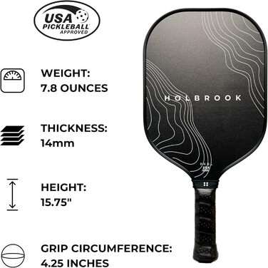 Пікбол ракетка Holbrook Performance: карбон, графітове покриття, Polypropylen, дизайн Day N' Night
