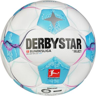 Футбольний м'яч Derbystar Bundesliga Replica Light V24, розмір 4, білий/синій/рожевий, для юніорів