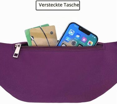 Сумка на пояс жіноча та чоловіча Bauchtasche для фітнесу, спорту, велосипеда, кемпінгу. Лілова, універсальний розмір