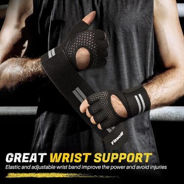 Фитнес рукавички для жінок з захистом суглобів та протиковзаючою поверхнею для важкої атлетики, фітнесу, кросфіту, велоспорту (Чорний, L)