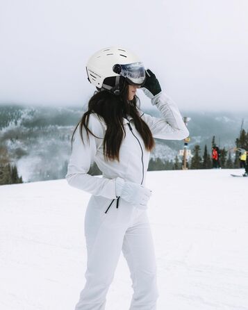 Шолом для сноуборду OutdoorMaster з маскою, захисний EPS-пінопласт, 14 вентиляційних отворів, для чоловіків, жінок та підлітків, матовий білий L