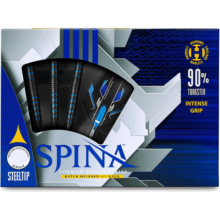 Універсальні дротики для дорослих Spina Black Steeltip, сталь