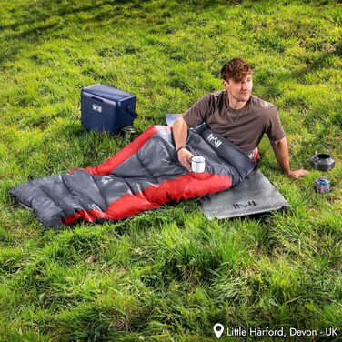 Сплячий мішок Trail-Alpin з капюшоном – 250 г, 3-сезонний. Легкий, компактний, з капюшоном та компресійним мішком (Червоний)