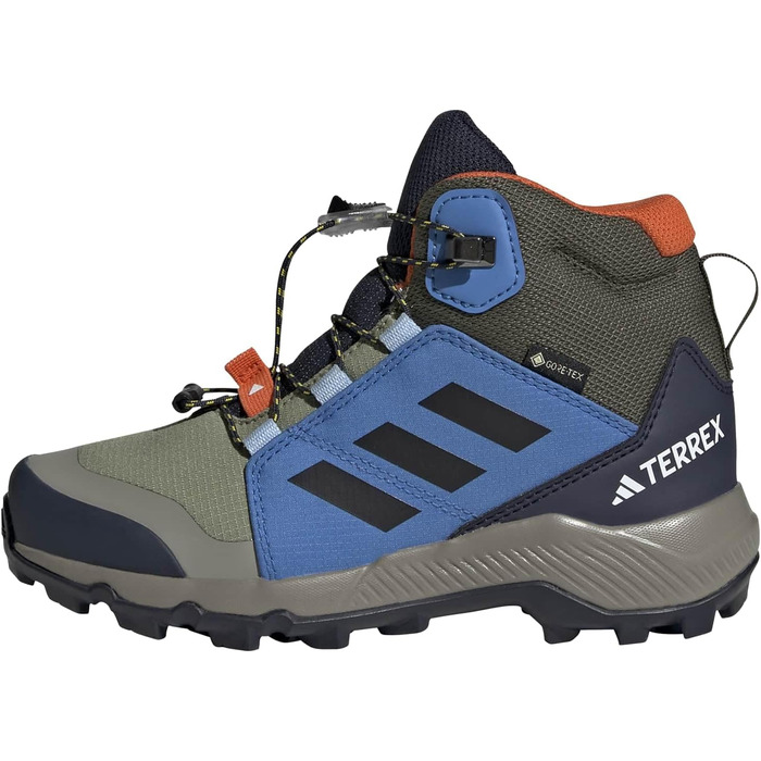 Дитячі трекінгові черевики Adidas Terrex Mid Gore-TEX для дітей (5.5 UK, Tent Green Core Black Ray Blue)