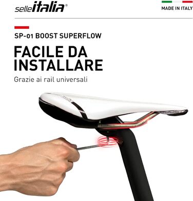 Сідло для велосипеда Selle Italia SP-01 Boost Superflow, біле, унісекс, універсальний розмір