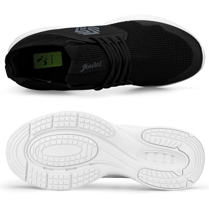 Кросівки чоловічі для бігу та занять спортом. Легкі, дихаючі, чорно-білі (44 EU)