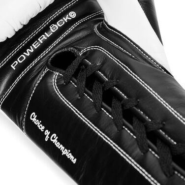 Боксерські рукавички Everlast Powerlock OG Pro на шнурівці для професійних боїв (білий/чорний, 16 oz)