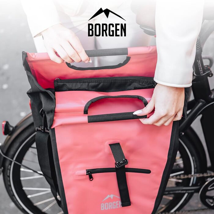 Сумка для велосипеда Borgen 23 л з ізотермічним вкладишем, на багажник, червона, універсальна