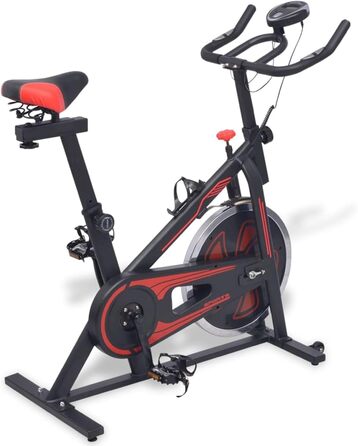 Шерстічний велотренажер з пульсометром, Beintrainer, Ergometer Heimtrainer, Pedaltrainer, Excercise Bike, обладнання для кардіотренувань, чорно-червоний