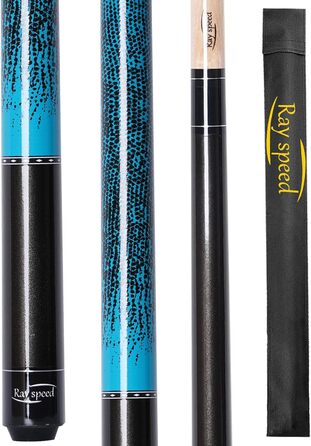 Більярдний кий Ray Speed з 3D-друкованим грифом та наконечником 13 мм, для точної гри, низький момент інерції, ідеальний для кольору (синій)