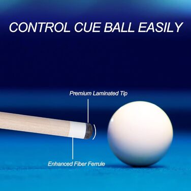 Професійний билькардний кий Ray Speed з 3D-друкованим грифом та наконечником 13 мм, для точної гри, низький оберт для покращеної точності, колір темно-синій