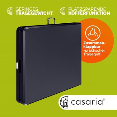 Стіл садовий розкладний Casaria® 183x76 см, пластик, 8 осіб, для саду, тераси, кемпінгу, балкону, буфетний стіл, антрацит