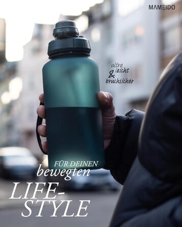 Вода пляшка MAMEIDO з соломкою та петлею для перенесення, 500 мл, Tritan, без BPA, для дітей (Ocean Bloom)