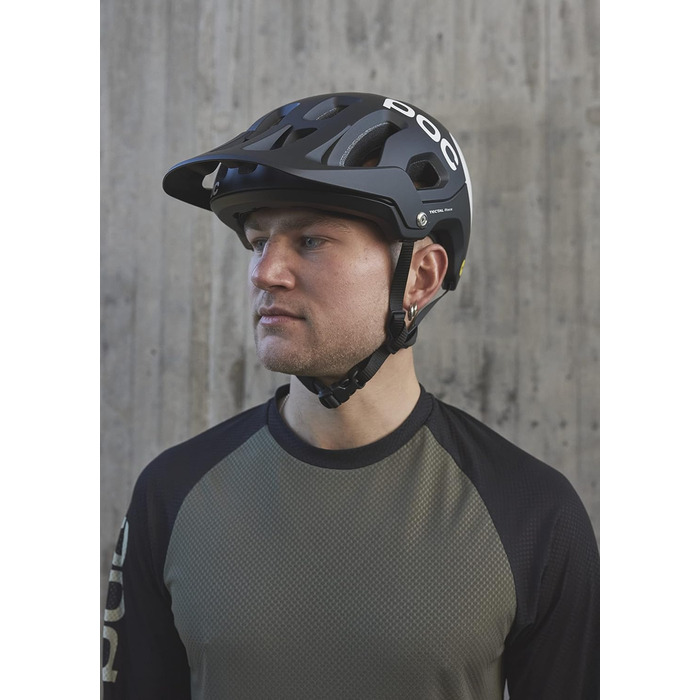 Велошолом POC Tectal Race MIPS для трейлу, ендуро та ол-маунтін, з аромідним захистом, MIPS, регулюванням розміру, матовий чорний/білий, розмір L (59-62 см)