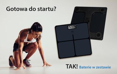 Електронні ваги Eldom GWO270 – ваги для людей з LED-дисплеєм, високою точністю, вимірюванням температури, 50 г точності, загартоване скло, антиковзаюча поверхня, автоматичне вмикання/вимикання, до 180 кг, 26 x 26 см