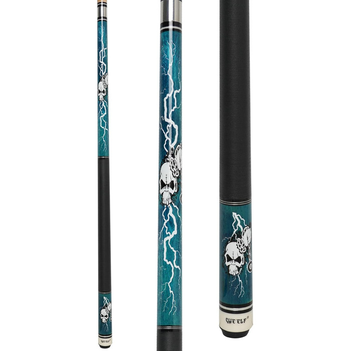 Професійний більярдний кий CUEELF з мотивом черепа, 13 мм, чорна вершинка, канадський клен, 21 oz