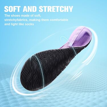 Шкарпетки для плавання WateLves: аквашузи для жінок та чоловіків, швидковисихаючі, дихаючі, пляжні, для басейну, унісекс (перехідний колір фіолетовий, 38/39 EU)