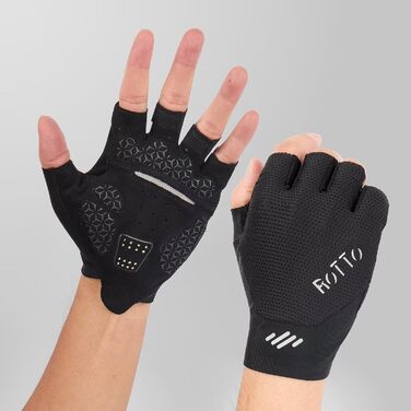 Велосипедні рукавички ROTTO напівпальцеві, з підкладкою, унісекс, чорні, розмір S